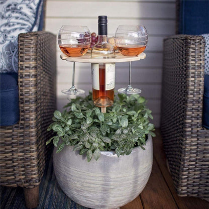 Table à vin ronde pliable en bois pour l'extérieur