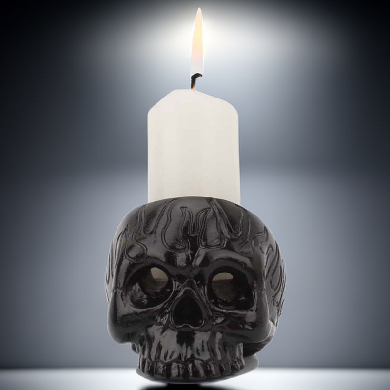 Creative Black Skull Candlestick Resin Decorative Crafts