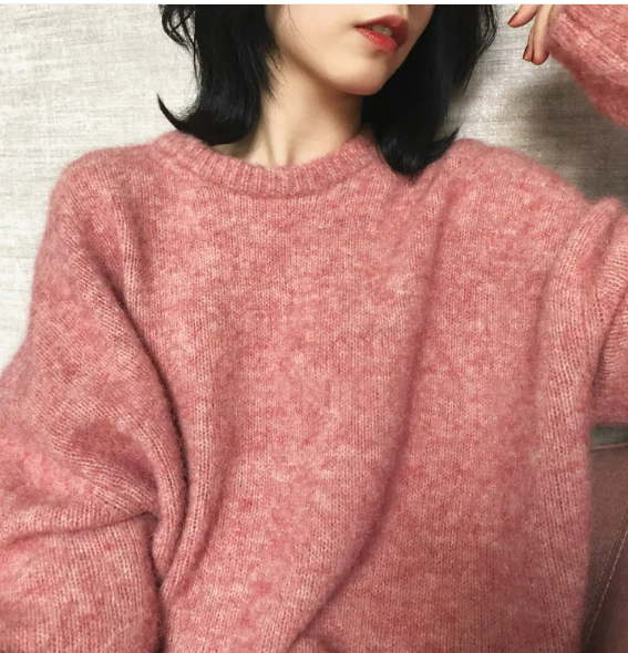 여성용 풀오버 스웨터 상의