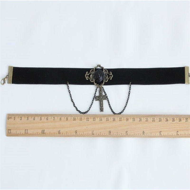 Gothic Cross Necklace with Punk and Japanese Style