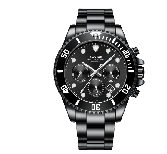 Montre Automatique Étanche Tevise 823 Six Aiguilles pour Homme