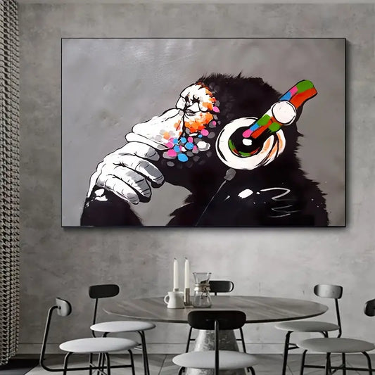 Affiche de salle de bain Singes Rigolos - Décoration murale sur toile