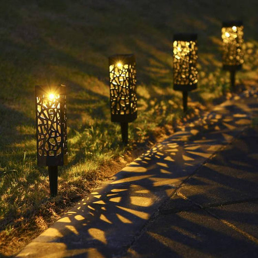 Solar Decorative Hollow Lawn Light with Mesh Shade