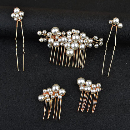 Vintage Baroque Pearl Hairpin Bridal Headpiece Set