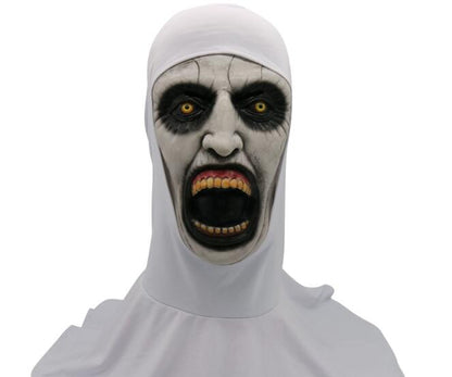 Nun Mask, Scary Ghost Face Hood for Halloween