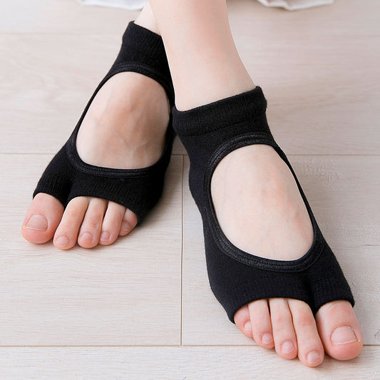 룰루 뉴 코튼 미끄럼 방지 오픈 토 요가 양말
