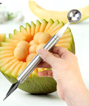 Stainless Steel Fruit Melon Baller and Carving Knife