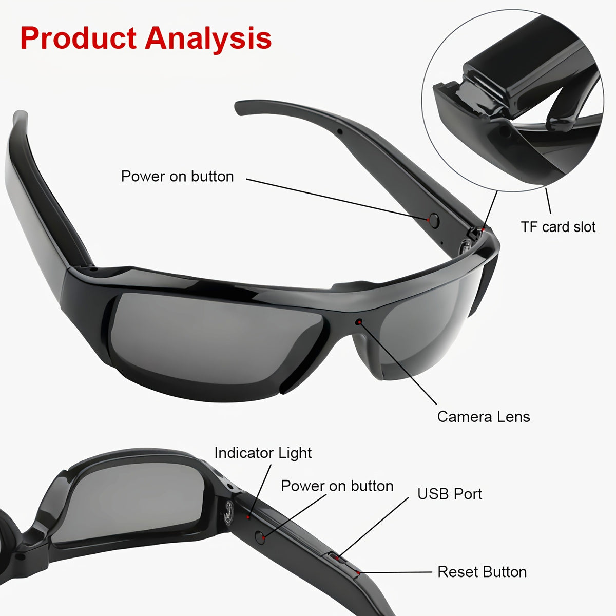 1080p HD Camera Glasses