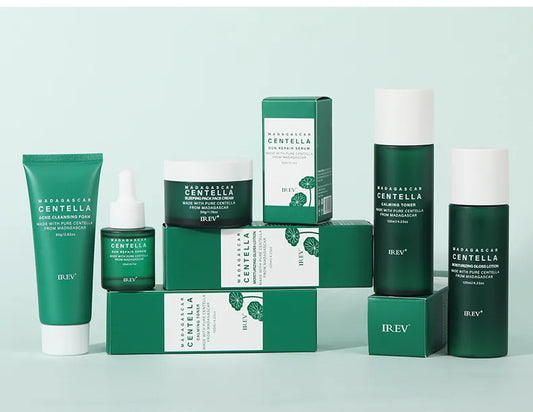 Kit de Soin Réparateur Peau Sous Marque Personnelle à la Centella - Apaise l'Acné - Soin Visage à l'Extrait de Centella Asiatica - Coffret Soin Visage Naturel
