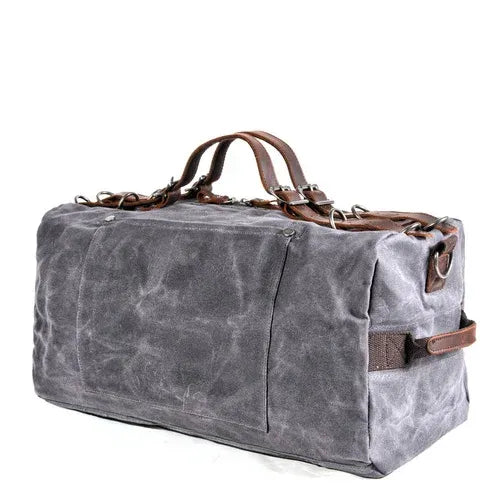 Retro Waxed Canvas Gym Duffel Bag