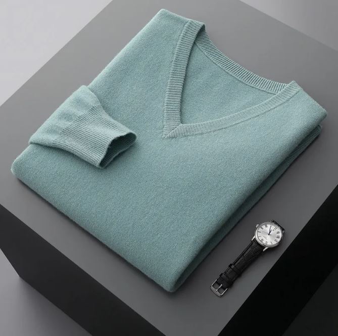 Pull en maille col V pour homme