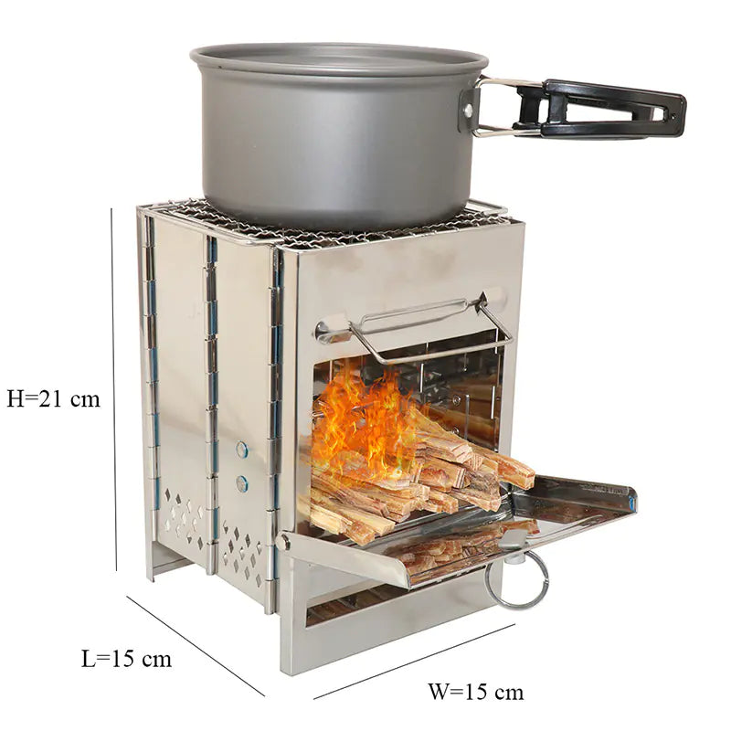 Mini-barbecue d'extérieur carré pour le camping et les pique-niques