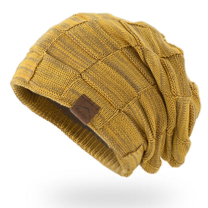 Warm Velvet Mixed Color Knitted Pullover Hat for Women
