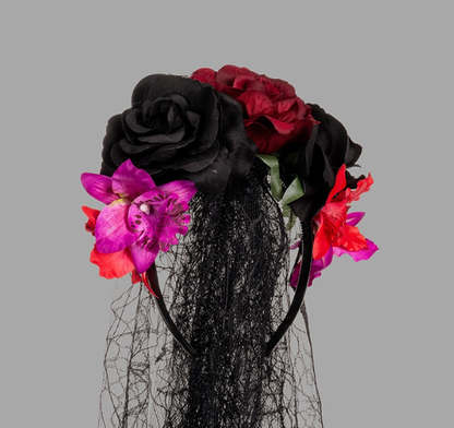 Rose Floral Headband for Day of the Dead Celebration