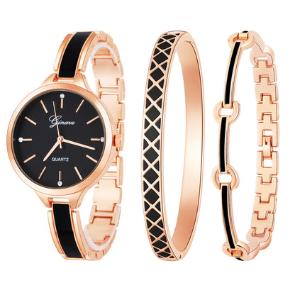 Ensemble Montre à Quartz et Bracelet Tendance pour Femme