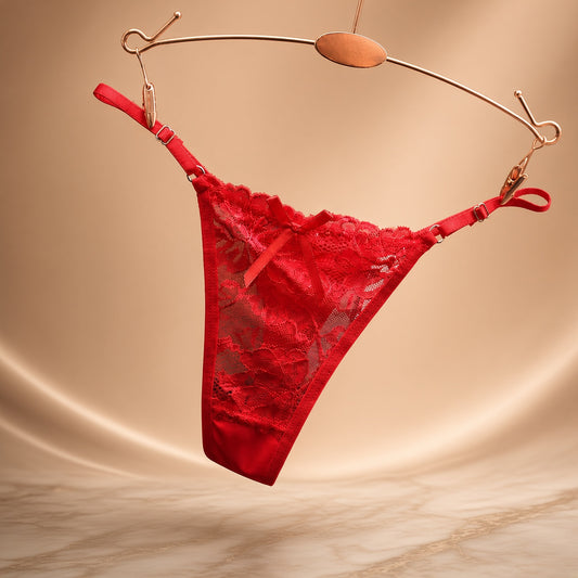 New Low-rise Lace Transparent Adjustable Thong Panties