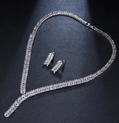 Parure de bijoux de luxe en chaîne serpent pour mariée