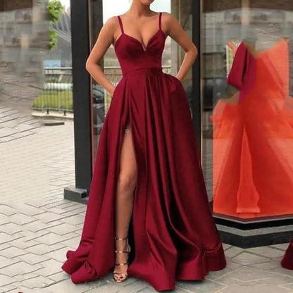 Women's Satin Halter Dresses