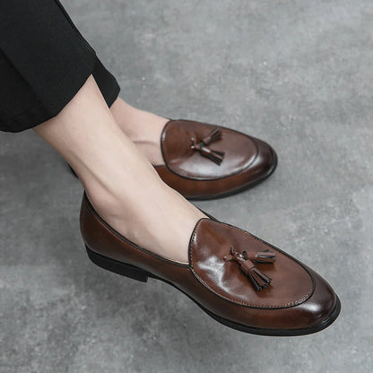 Men's Fringed Leather Shoes
