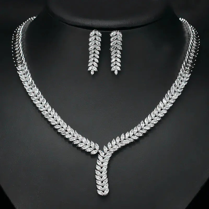 Parure de bijoux de luxe en chaîne serpent pour mariée