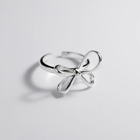 Contemporary Silver Bow Ring