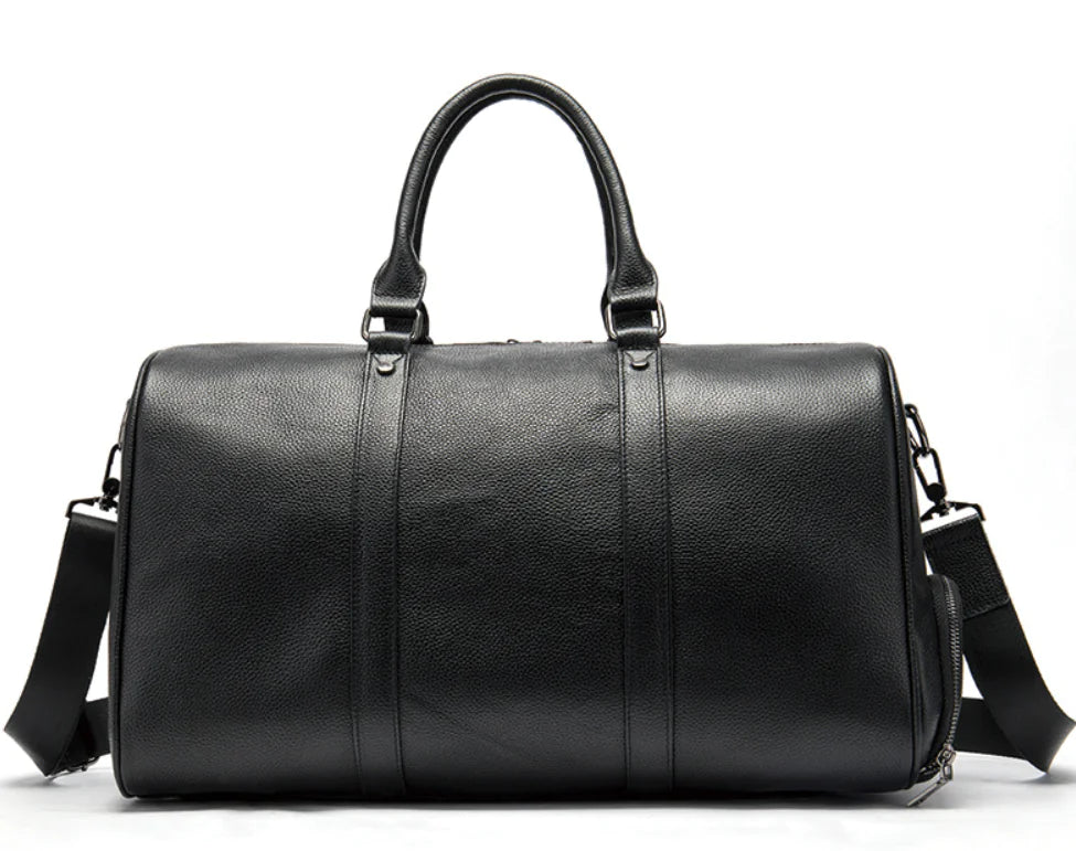 Genuine Leather Casual Travel Bag and Shoulder Tote