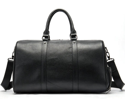 Genuine Leather Casual Travel Bag and Shoulder Tote