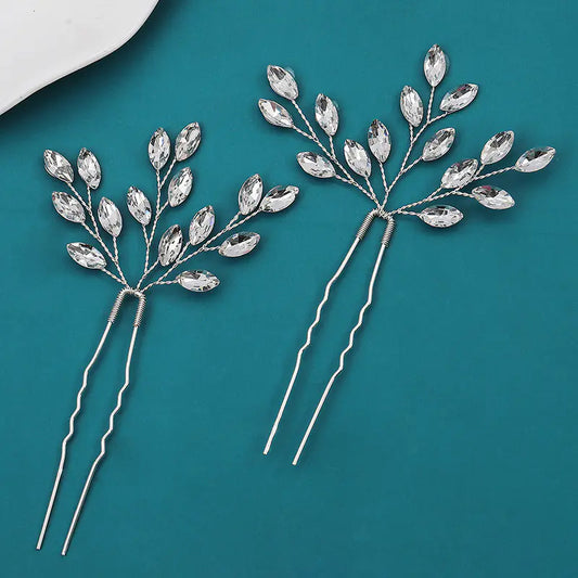 Handcrafted Rhinestone Hairpin for Brides in Hanfu Style