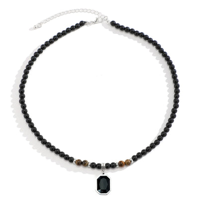Collier pendentif onyx noir pour homme