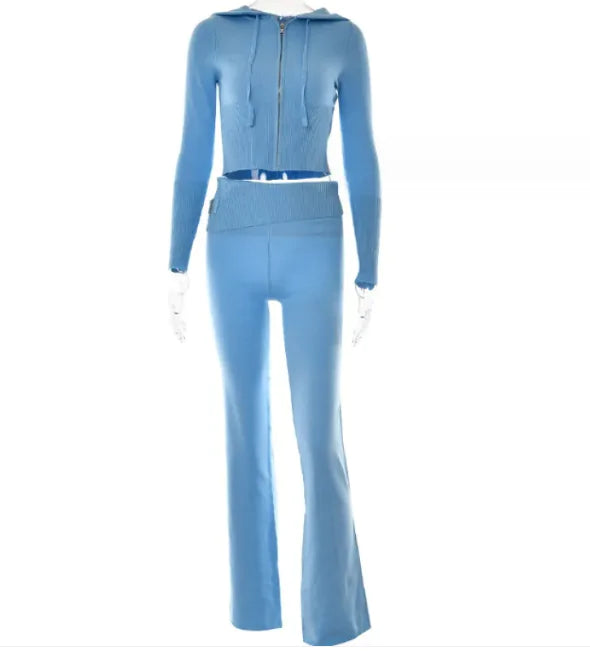 Ensemble sweat à capuche et pantalon taille haute Chic Confort