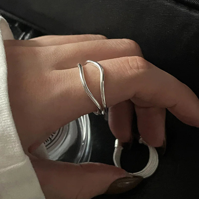 미니멀 레이어드 와인딩 링