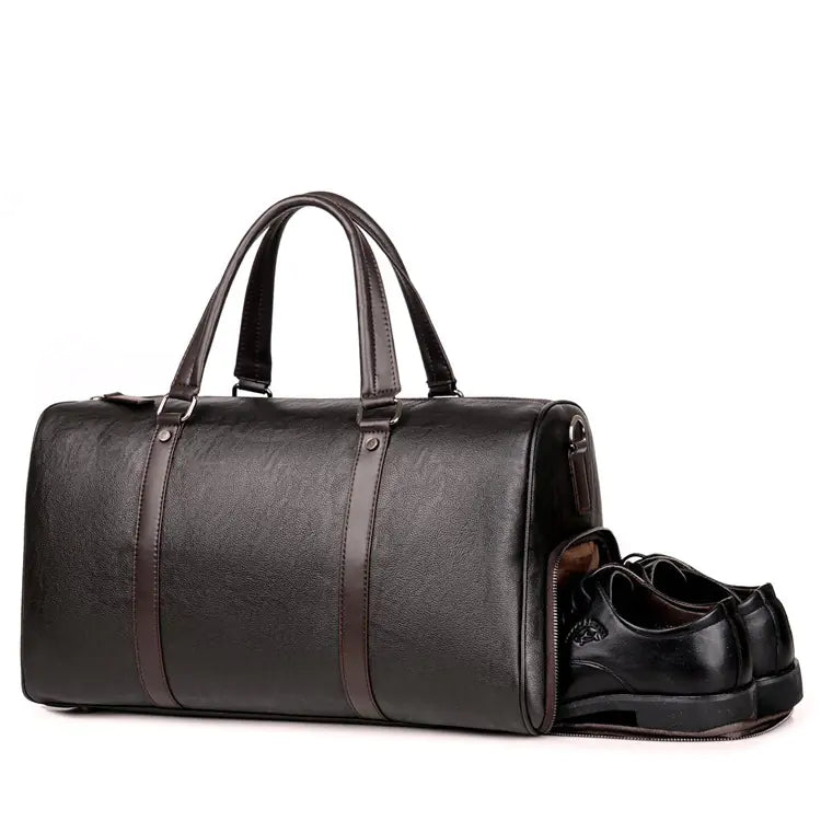 Genuine Leather Casual Travel Bag and Shoulder Tote