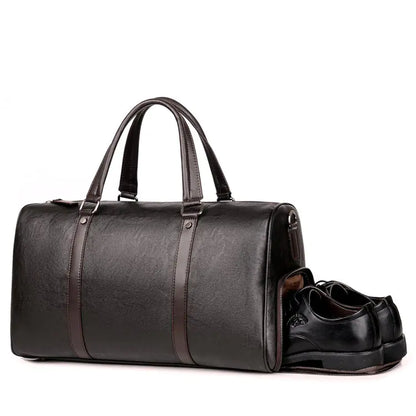 Genuine Leather Casual Travel Bag and Shoulder Tote
