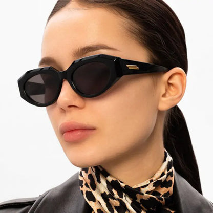 LONSY Cat Eye Sunglasses for Women - Vintage Small Frame