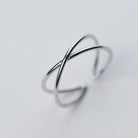 Minimalist Cross Design Open Ring for Women