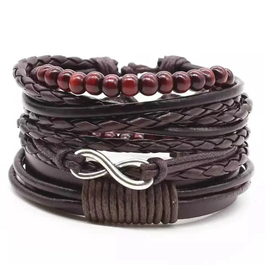 4 pcs. Handcrafted Leather Bracelet Set