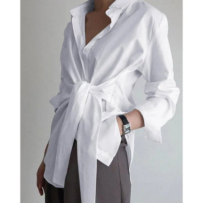 Chemise décontractée ample à manches longues pour femme