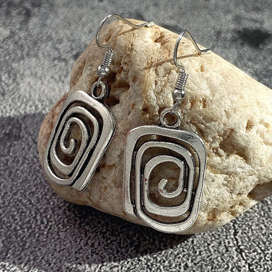 Vintage Swirl Drop Earrings for Women - Party Fashion