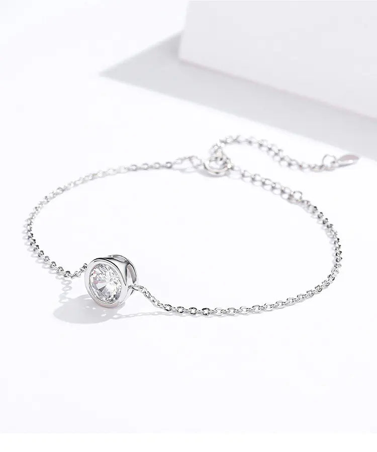 Minimalist Round Silver Bracelet