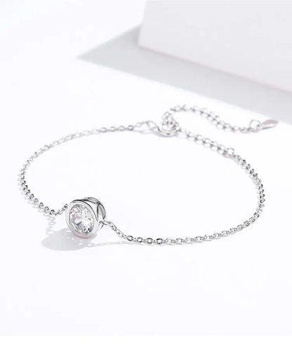 Minimalist Round Silver Bracelet