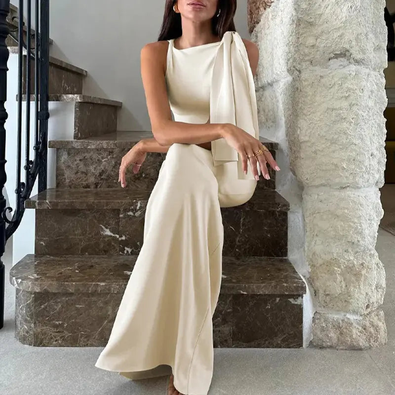 Chic Sleeveless Long Slim Dress