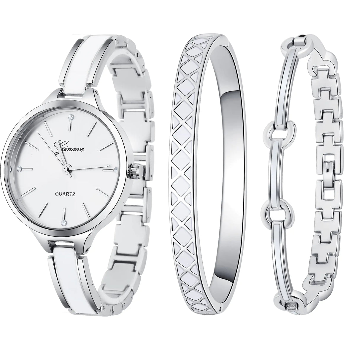 Ensemble Montre à Quartz et Bracelet Tendance pour Femme