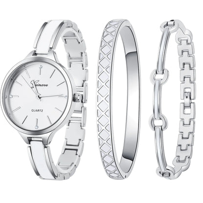 Ensemble Montre à Quartz et Bracelet Tendance pour Femme