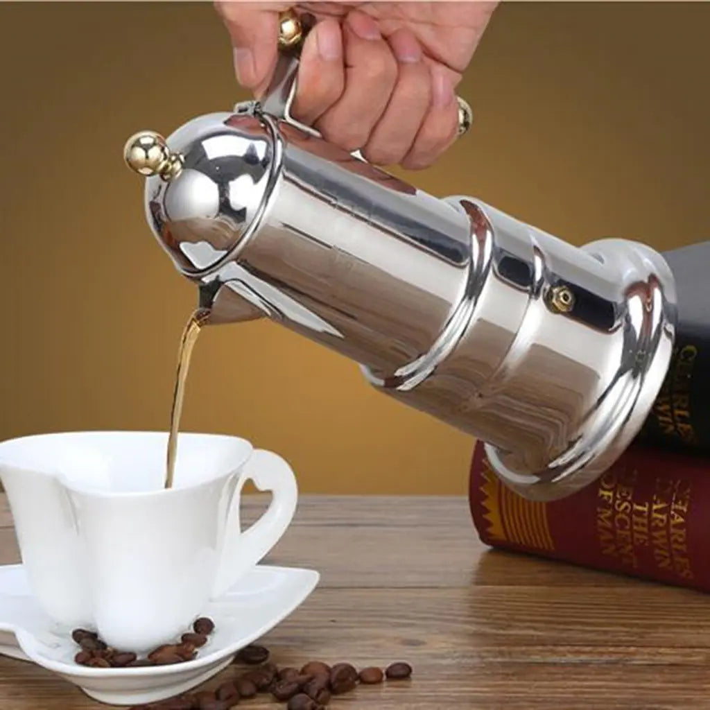 Cafetière Moka italienne en acier inoxydable