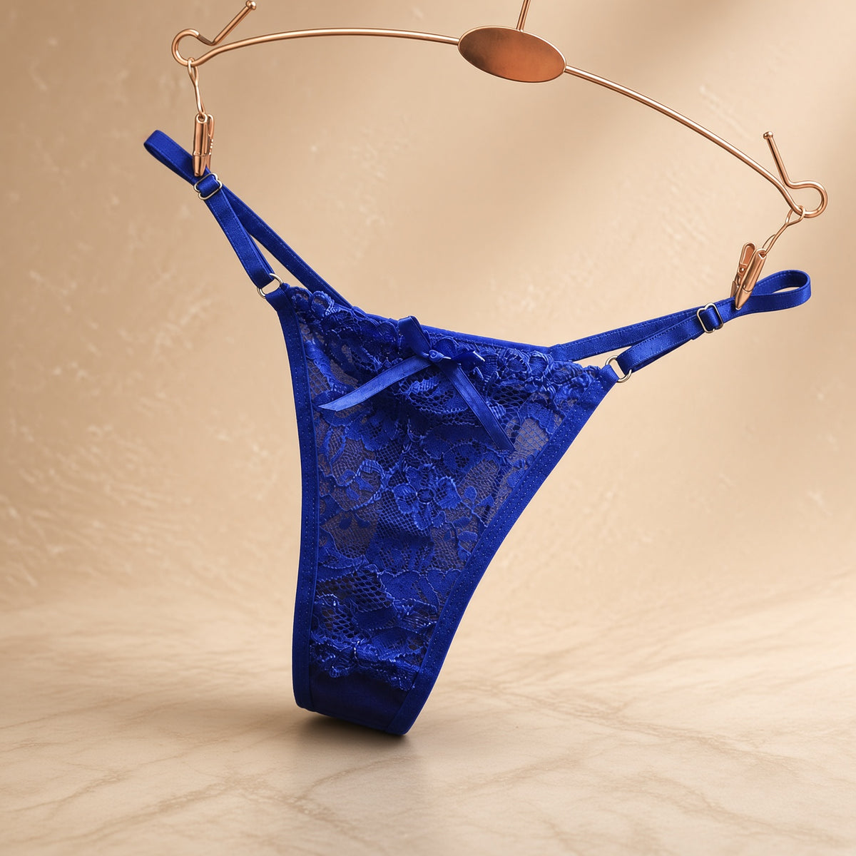 Nouvelle culotte string transparente réglable en dentelle taille basse