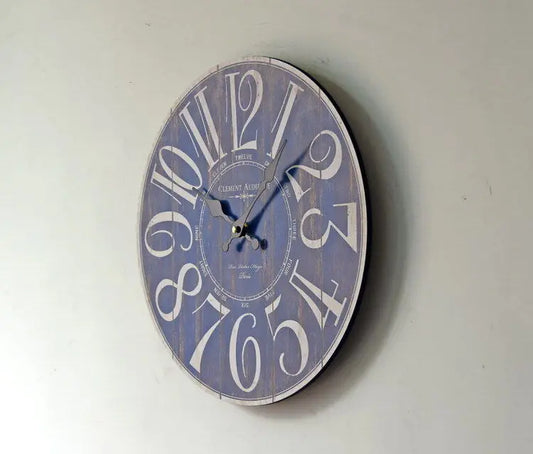 Horloge Murale Vintage Décorative avec Motif Éléphant et Hibou