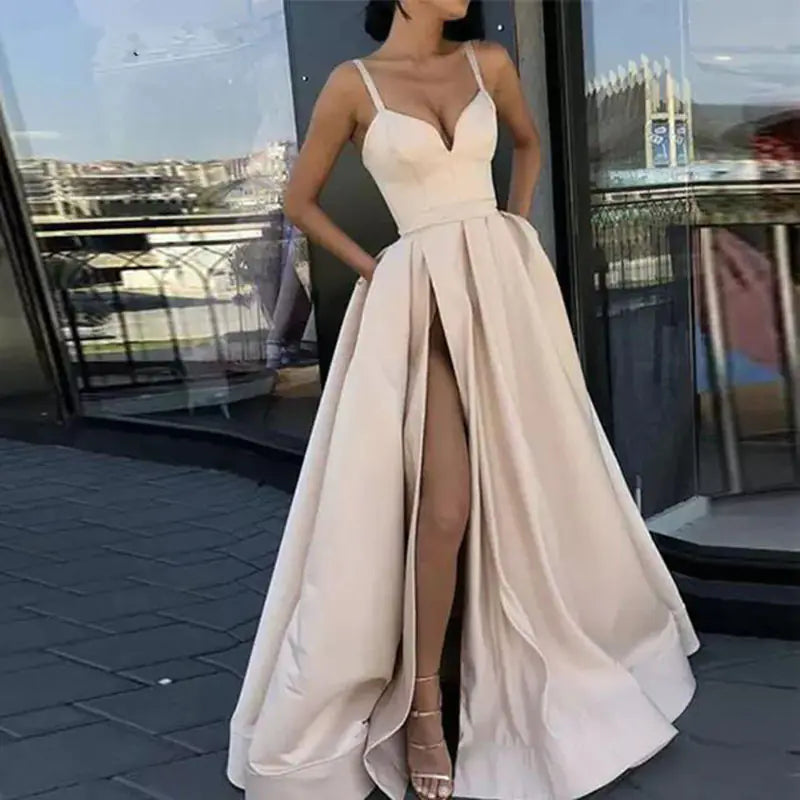 Women's Satin Halter Dresses