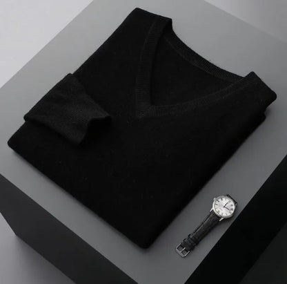 Pull en maille col V pour homme