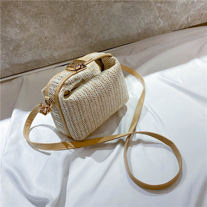 Women's Woven Messenger Bag for Summer Beach Vacation
