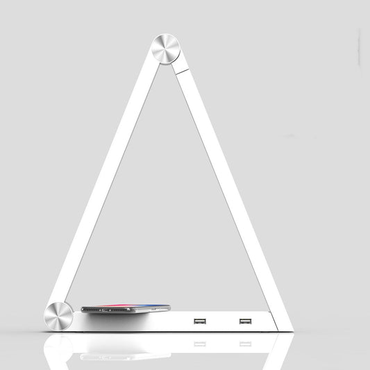 Lampe de bureau LED à recharge sans fil - Design triangulaire pour le soin des yeux